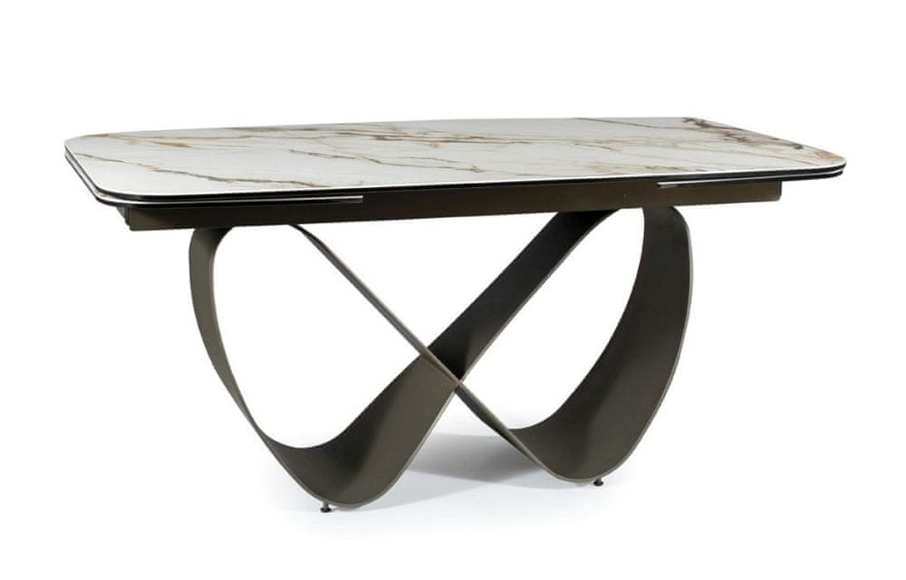 Veneti Dizajnový jedálenský stôl GRANT - biely / hnedý